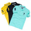 US POLO™ NECK T-SHIRT FOR MEN (MULTICOLOR, M) (PACK OF 3)