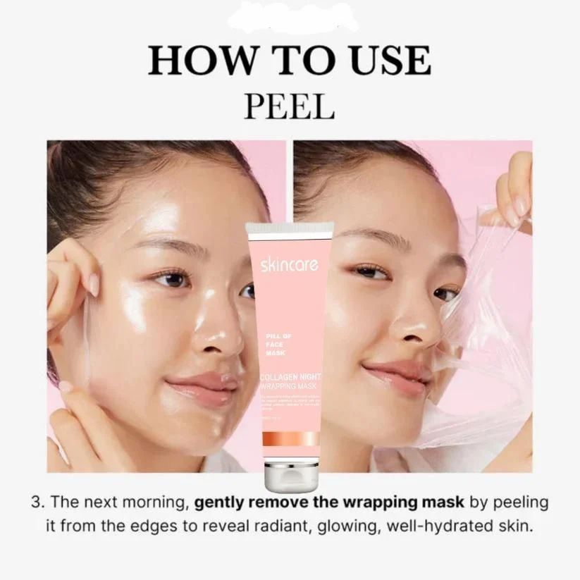 BGOS™ KOREAN COLLAGEN CREAM - NIGHT WRAPPING PEEL OFF MASK (PACK OF 2)