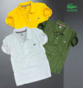 LACOSTE™ NECK T-SHIRT FOR MEN (MULTICOLOR, M) (PACK OF 3)