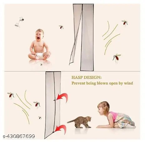 BGOS™ POLYESTER MAGNETIC MOSQUITO NET FOR DOOR | MOSQUITO CURTAIN FOR ALL DOOR TYPES & SIZES | AUTO-CLOSING INSECT SCREEN TO KEEP MOSQUITO OUT