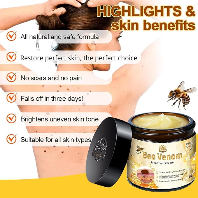 BGOS™ BEE VENOM SKIN TREATMENT CREAM,REPAIR MAXIMUM STRENGTH FOR ALL SKIN TYPES (BUY 1 &, GET 1 FREE - 2PCS)