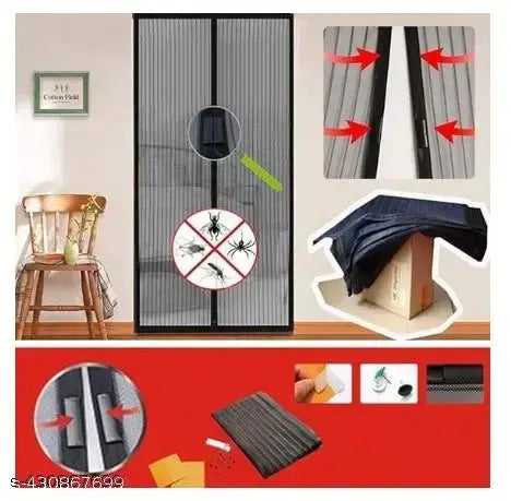 BGOS™ POLYESTER MAGNETIC MOSQUITO NET FOR DOOR | MOSQUITO CURTAIN FOR ALL DOOR TYPES & SIZES | AUTO-CLOSING INSECT SCREEN TO KEEP MOSQUITO OUT