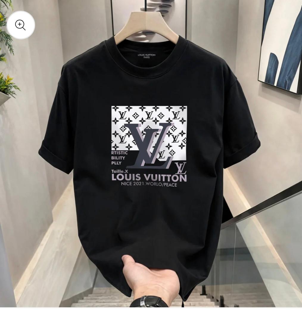 LOUIS VUITTON™ ROUND NECK T-SHIRT FOR MEN (BLACK) (PACK OF 1)