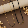 Gold plated Long Moti Mala Mangalsutra With Short Mangalsutra (30 Inch And 24 Inch)