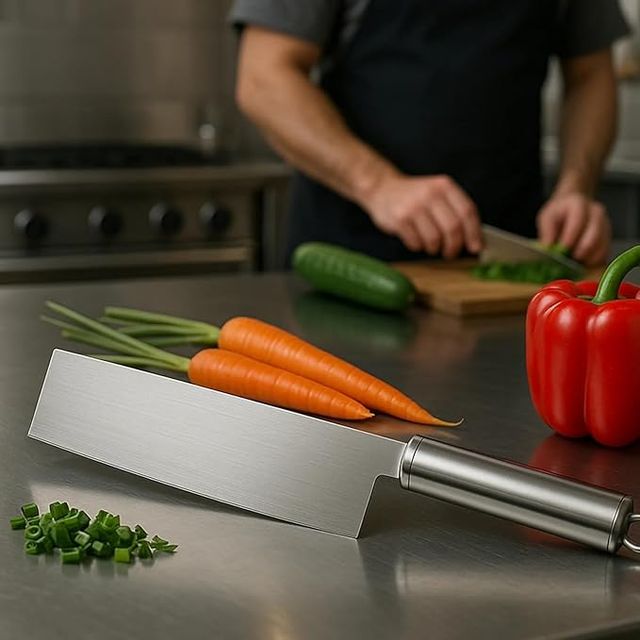 BGOS™ STAINLESS STEEL KITCHEN KNIFE, GERMAN HIGH CARBON STAINLESS STEEL BLADE WITH COMFORTABLE HANDLE, CHEF'S KNIFE, COOKING KNIFE FOR HOME, KITCHEN & RESTAURANT (KNIFE C-A PACK OF 1)