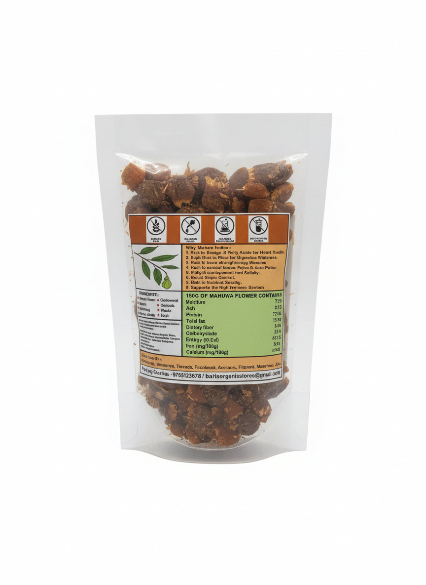 BGOS™ Ippa Puvu Organic |Mahua Flowers 100g (Madhuca Longifolia)| Mahua Flower |Mahua Fruit|Aromatic&Antioxidant-Rich| Mahuya Flower| madhuka| mahura | Ideal For Tea, Cooking, & Herbal Remedies
