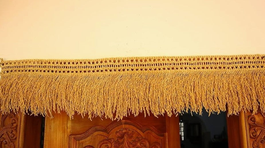 BGOS™ Natural Paddy Thoran for Home | Office |Festival Decoration |42 inch |Gold|Natural Organic